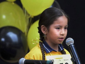A still photo from the documentary "Bee Nation" is shown in a handout photo. A film about Saskatchewan students competing in the first provincewide First Nations Spelling Bee will help kick off this year's Hot Docs Canadian International Documentary Festival.