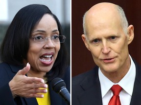 Florida governor Rick Scott has removed Orlando’s top prosecutor, Aramis Ayala, from a case involving the slaying of Police Lt. Debra Clayton