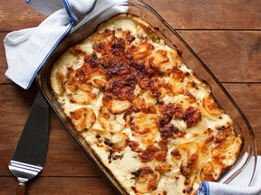 This is a rich potato gratin, made with all cream, no milk or even half and half.
