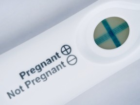 Pregnancy test with positive result