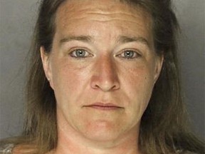This photo provided by the Allegheny County Police Department in Pittsburgh shows Teresa Drum of Frazer Township, Pa., charged Tuesday, Feb. 28, 2017, with criminal homicide after police say she fatally shot her husband Dennis Drum Sr. on Monday, Feb. 27