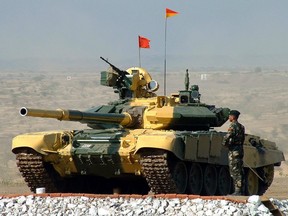 A T-90 tank commanded by the Indian Army.