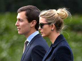 Jared Kushner with his wife Ivanka Trump outside the White House.