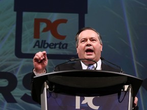 Jason Kenney speaks after winning the Alberta PC leadership in downtown Calgary on Saturday March 18, 2017.