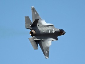 A Joint Strike Fighter  F-35 flies during the Avalon Airshow on March 3, in  Australia.  Australia's first F-35s made their public debut at the show.