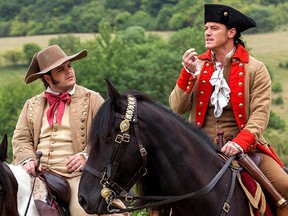 Josh Gad and Luke Evans in Beauty and the Beast.