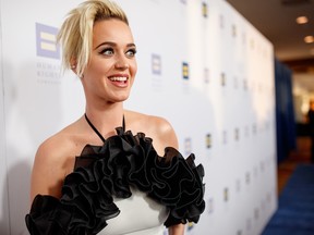 Katy Perry arrives at the Human Rights Campaign gala on March 18, 2017, in Los Angeles.