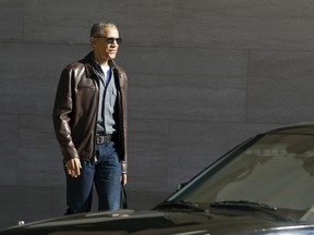 Former U.S. President Barack Obama leaves the National Gallery of Art in Washington on Sunday, March 5, 2017.