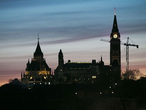 Parliament Hill is seen at sunrise on Monday, March 20, 2017.
