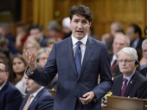Prime Minister Justin Trudeau answers a question during Question Period in the House of Commons in Ottawa, Wednesday, March 8, 2017.