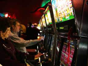 Patrons play the slot machines at an OLG casino.