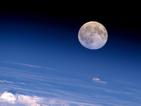 The moon as seen from the International Space Station.