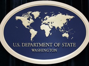 The State Department sign ..