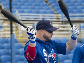 Toronto Blue Jays infielder/outfielder Steve Pearce is quickly regaining strength in his throwing arm with a spring-training rehab program.