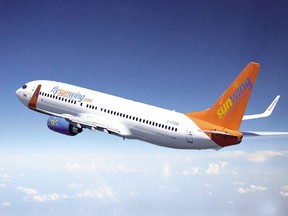 A Feb 2013 handout of a Sunwing Airlines plane