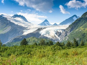 A trip along Alaska's Richardson Highway rewards travellers with the view at the Worthington Glacier State Recreation Site. Visitors can get even closer by taking a manageable hike into the valley.