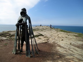 Atop Tintagel, the ancient ruins linked to the King Arthur legend, stands a bronze sculpture titled "Gallos," the Cornish word for power.