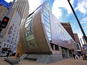 The August Wilson Center is housed in a striking silvery building designed to evoke a slave ship.