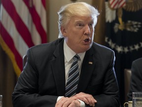 President Donald Trump holds a meeting with members of his cabinet in the Cabinet Room of the White House on March 13, 2017 in Washington, DC.