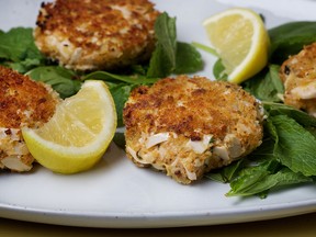 Hearts of Palm and Artichoke Cakes.