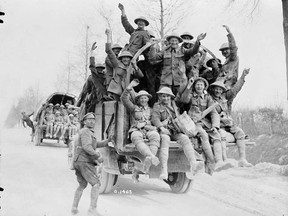 Victorious Canadians returning from Vimy Ridge in 1917.