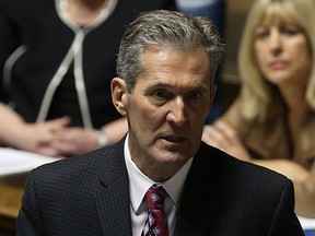 Premier Brian Pallister speaks on the first day of the spring legislative session in Winnipeg on Wed., March 1, 2017