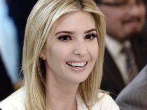 Ivanka Trump, daughter of U.S. President Donald Trump, smiles during a meeting