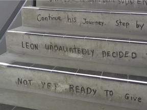The Step by step, Leon the Frog stairwell poem at U of C. Handout