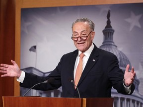 Senate Minority Leader Charles Schumer (D-NY) speaks about U.S. President Donald Trump's tax reform plan