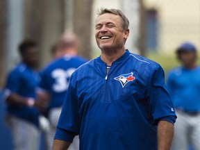 Toronto Blue Jays manager John Gibbons laughs during baseball spring training in Dunedin, Fla., on Wednesday, February 22, 2017.