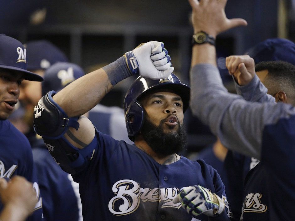 Former Blue Jay Eric Thames, now with Milwaukee Brewers, returns