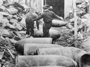 Crews piling up munitions for Operation Big Bang, the hoped-for destruction of Heligoland