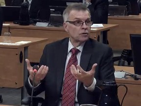 APRIL 9, 2014 -- Normand Bédard, ex-president at construction firm Sintra, testifies at the Charbonneau Commission Wednesday April 9, 2014.