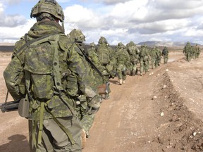 A file photo of troops in the Canadian Forces