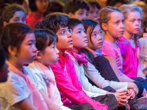 Students attend a Day of Pink assembly in 2015.