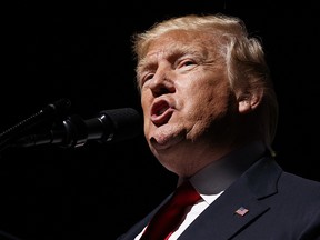 In this April 28, 2017 file photo, President Donald Trump speaks in Atlanta