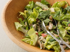 This chicken salad stands out from the rest with a variety of tastes, colours and textures.