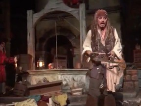 The human Johnny Depp spotted in the Disneyland attraction Pirates of the Caribbean.