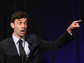 Democratic candidate for Georgia's Sixth Congressional Seat Jon Ossoff speaks to supporters on Tuesday, April 18, 2017.