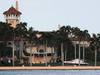 The Trump helicopter waits outside the Mar-a-Lago resort in Palm Beach, Florida.