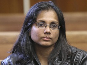 Former state chemist Annie Dookhan sits in Suffolk Superior Court in Boston in a 2013 file photo