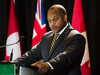 Justice Michael Tulloch releases his findings and recommendations on police oversight and accountability in the province of Ontario during a press conference in Toronto, April 6, 2017.