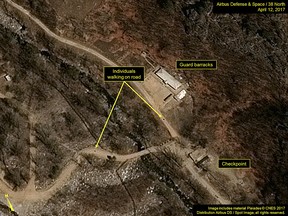 The Punggye-ri nuclear test site in North Korea in a satellite image released April 12, 2017.