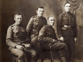 The McDiarmid brothers (LEFT TO RIGHT) Harold, Arthur, Leo and Victor of whom Harold and Victor were killed at Vimy Ridge while Arthur returned home after being gassed at Vimy only to die shortly after