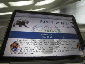 The homepage of Fancy Bears' website is shown in this September 2016 file photo.