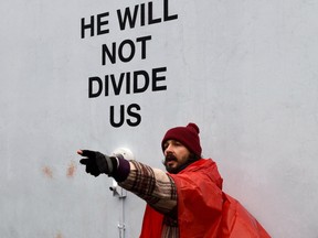 Shia LaBeouf on his livestream in New York during January of 2017.