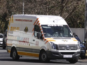 A file photo of an ambulanc in Johannesburg, South Africa