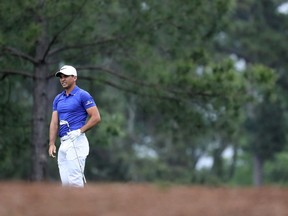 Jason Day practices on the 15th hole at Augusta National on April 4.