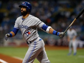 Jose Bautista strikes out swinging to pitcher Chris Archer of the Tampa Bay Rays on April 8.