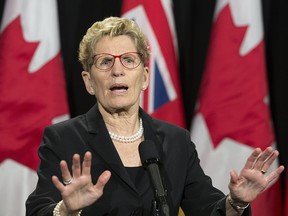 Ontario Premier Kathleen Wynne at press conference at the Congress Centre on Tuesday April 4, 2017.